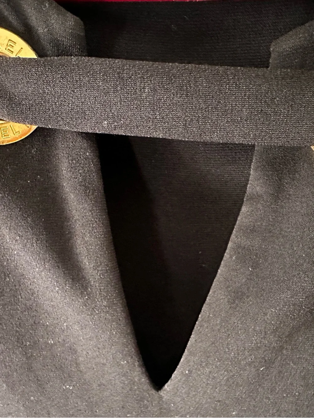 Michael Kors Black Long-Sleeve Mini Dress with Gold Grommet Detail